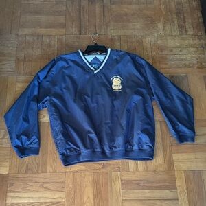 Navy Blue V-Neck Pullover with Logo